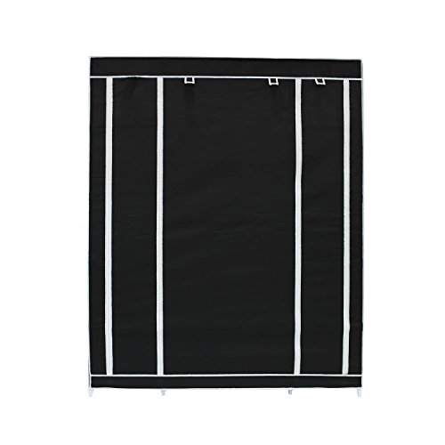Black-fabric-wardrobe-3-door-wardrobe-and-zip-closure-0-1