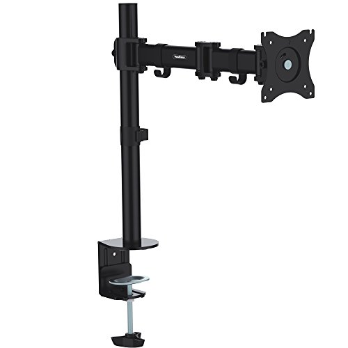 VonHaus-Single-Arm-LCD-LED-Monitor-Desk-Mount-Bracket-for-13-27-Screens-with-45-Tilt-360-Rotation-180-Pull-Out-Swivel-Arm-Max-VESA-100x100-Free-2-Year-Warranty-0