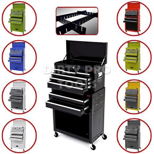 Dirty-Pro-Tools-LARGE-TOOL-CHEST-WITH-DRAWER-DIVIDER-TOP-CABINET-TOP-BOX-AND-ROLLCAB-BOX-Black-0-2