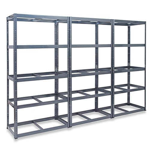 Pack-of-3-Extra-Deep-STORALEX-Garage-Shelving-Racking-Units--UKs-Bestselling-Garage-Storage-Shelves-600mm-Deep-Version-200kg-Per-Shelf-Evenly-Distributed-5-Tier-Shelf-Unit-Metal-MDF-Boltless-Assembly--0-2