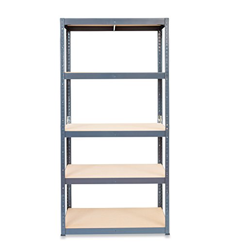 Pack-of-3-Extra-Deep-STORALEX-Garage-Shelving-Racking-Units--UKs-Bestselling-Garage-Storage-Shelves-600mm-Deep-Version-200kg-Per-Shelf-Evenly-Distributed-5-Tier-Shelf-Unit-Metal-MDF-Boltless-Assembly--0-7