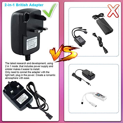 LED-Strip-Lights-with-Remote-5MRomwish-Flexible-Color-Changing-Led-Lights-for-Bedroom-5050-RGB-Led-Tape-Lights-with-44key-IR-Remote-24V-Power-Supply-RGB-Led-Light-for-Room-Bar-TV-Kitchen-Party-0-4